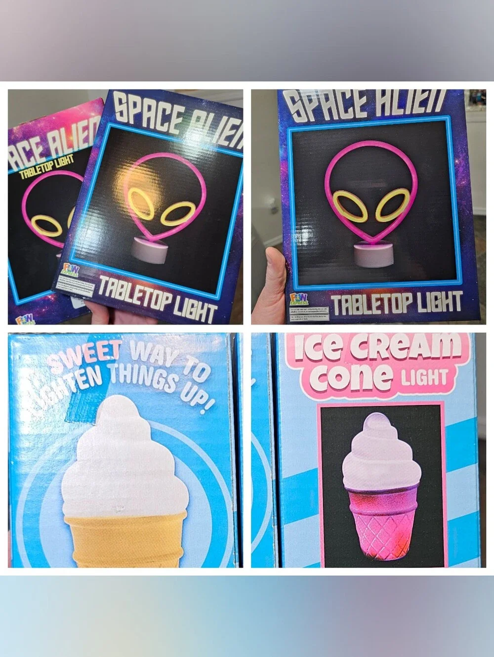 TABLETOP LIGHTS!! Alien OR Ice cream! -  CHOOSE 1 (I have 2 of each)